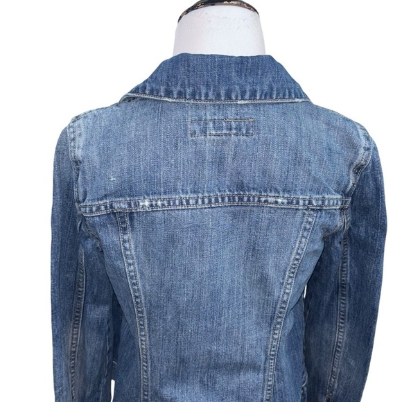Old Navy Maternity Women's S Small Crop Denim Jacket Distressed Button Closure - Picture 7 of 7